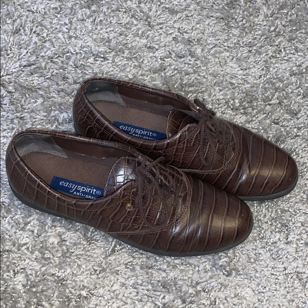 Easy Spirit Anti Gravity Brown Leather Shoes SZ 8